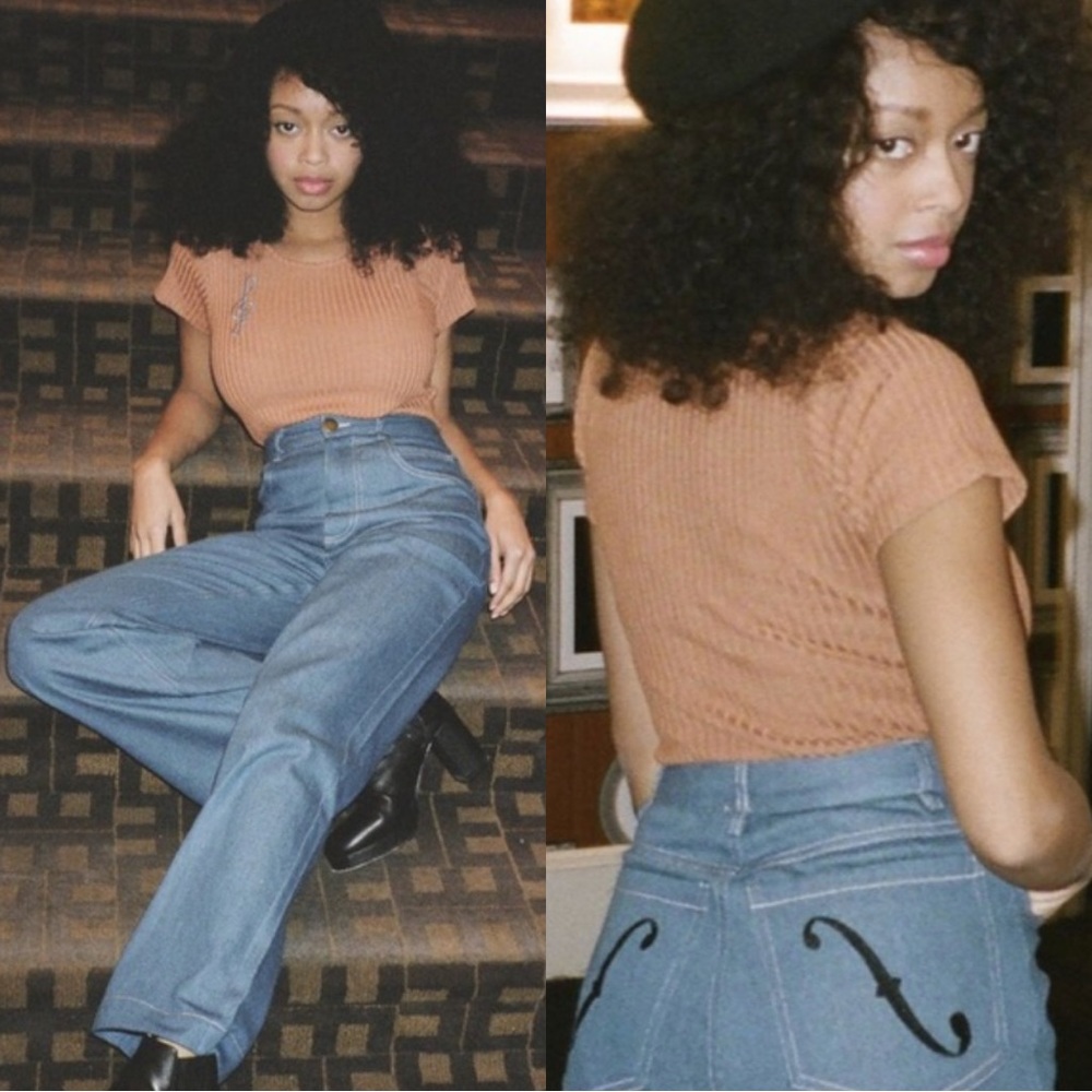 Samantha Pleet Cello Jeans, high rise bell bottoms wide  leg 100% cotton size 25